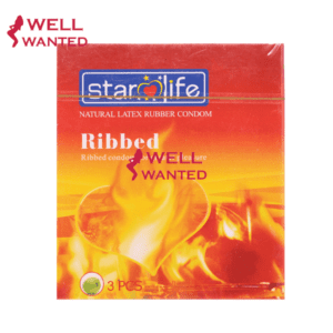 Starlife Ribbed Natural Latex Rubber Condom - 3 Pieces
