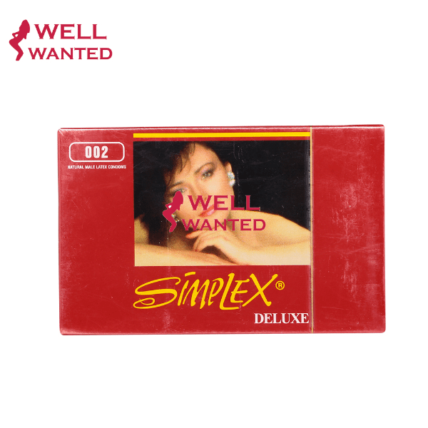 Simplex Deluxe Natural Latex Ribbed Condom - 12 Pieces